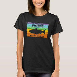Lieber mit Enkel angeln gehen Vintage Opa Fi T-Shirt