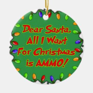 lieber Sankt-Munitionsweihnachtswunschbuchstabe Keramikornament