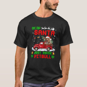 Lieber Santa bring einfach Pitbull-Hund Santa rote T-Shirt