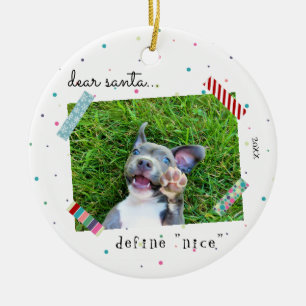 Lieber Santa Definition Nice Puppy Dog Weihnachten Keramik Ornament