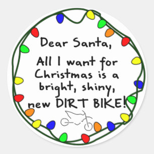 Lieber Santa Dirt Bike Runder Aufkleber
