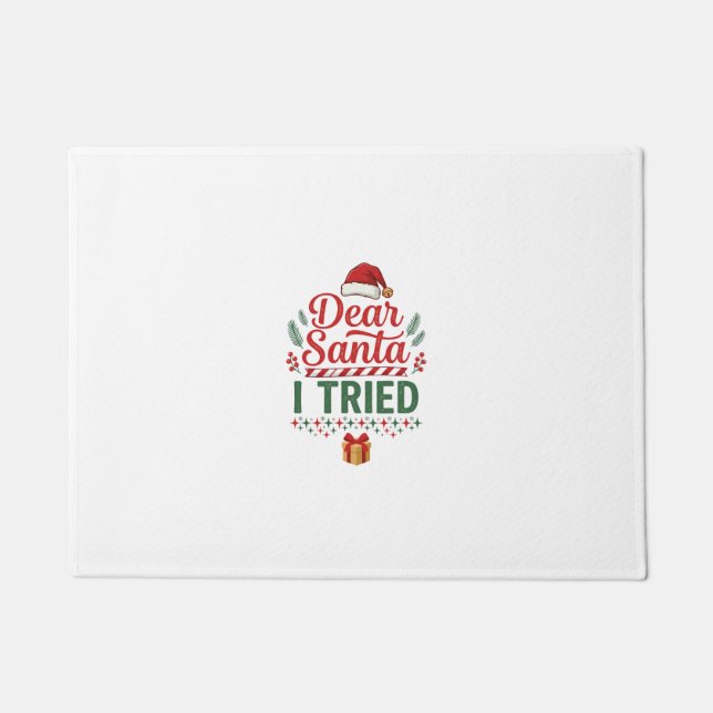 Lieber Santa hat Weihnachtsmütze Geschenkbox auspr Fußmatte (Vorderseite)