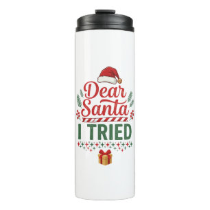 Lieber Santa hat Weihnachtsmütze Geschenkbox auspr Thermosbecher