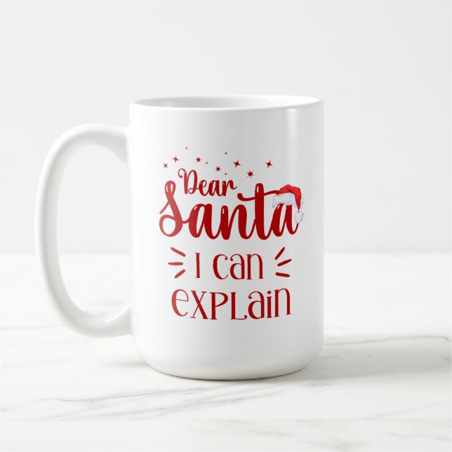 Lieber Santa I kann Weihnachtstypografie erklären Kaffeetasse (Links)