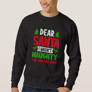 Lieber Santa I war nicht unartig, das war Fake New Sweatshirt