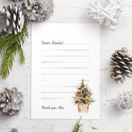 Lieber Santa Letter Frory Weihnachtsbaum Feiertagskarte