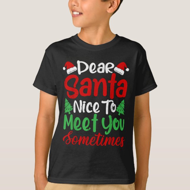 Lieber Santa Nice mit dir manchmal zu treffen! Fun T-Shirt (Vorderseite)