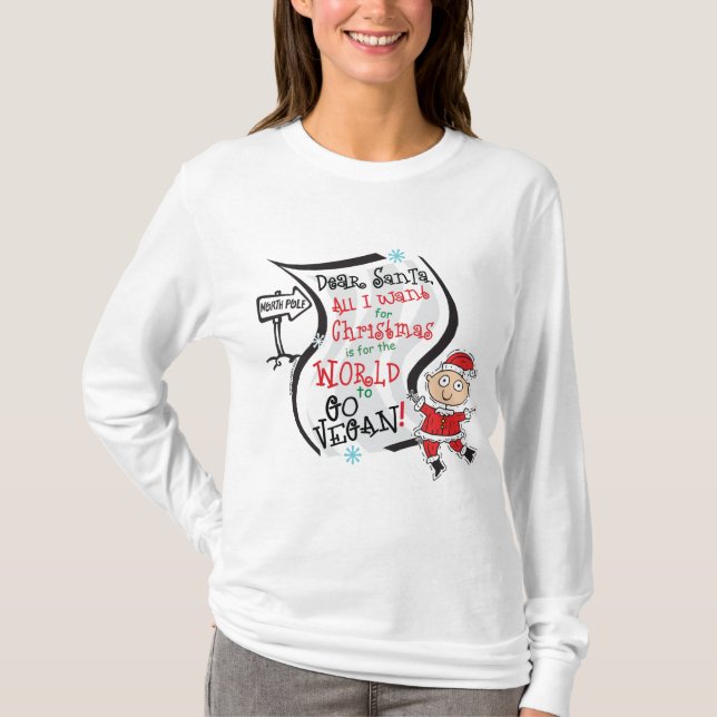Lieber Santa Vegan Wish T-Shirt (Vorderseite)