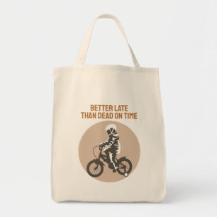 Lieber Spät als Pünktlich zum Tod - Biker-Design Tragetasche