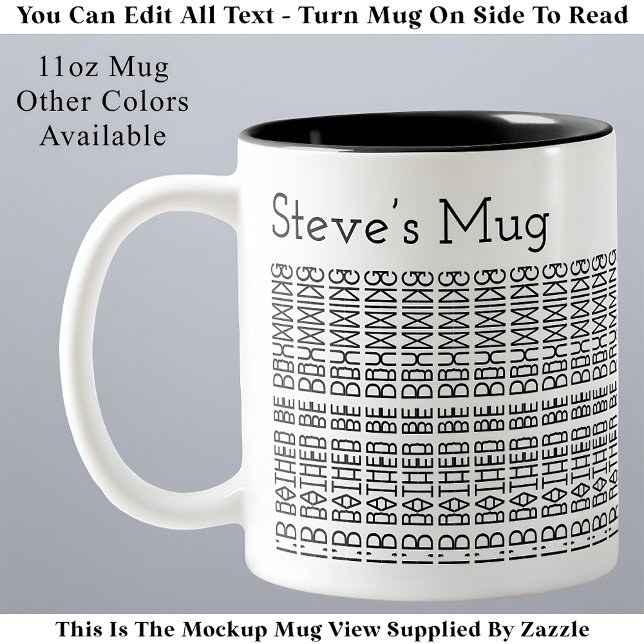 Lieber Trommeln & Name 154BW versteckte Nachricht  Zweifarbige Tasse (Von Creator hochgeladen)