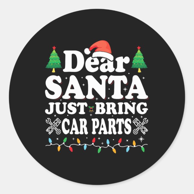 Lieber Weihnachten bringen Sie Autoteile Spaß Weih Runder Aufkleber (Vorderseite)