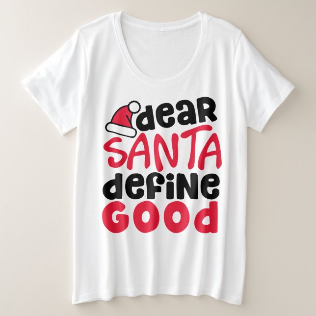 Lieber Weihnachten definieren Schönes Weihnachten Große Größe T-Shirt (Design vorne)
