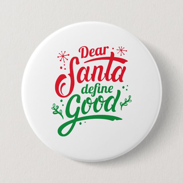 Lieber Weihnachten Gute Definition Button (Vorderseite)