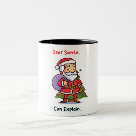 Lieber Weihnachten, ich kann erklären - Funny Chri Zweifarbige Tasse