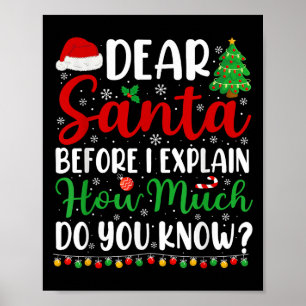 Lieber Weihnachten Ich kann Shirt Kinder Jungen Fu Poster