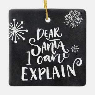 Lieber Weihnachten kann ich erklären Keramikornament