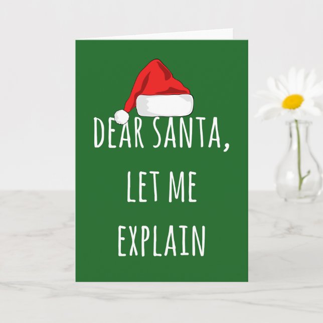 Lieber Weihnachten Lass mir Funny Christmas erklär Karte (Kleine Pflanze)