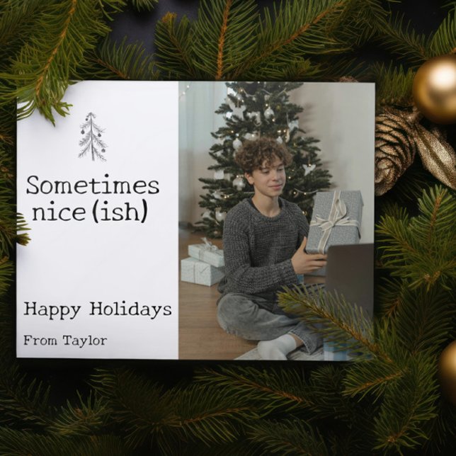 Lieber Weihnachten Manchmal schöne Weihnachten Per (Dear Santa Sometimes Nice Christmas Personalized Holiday Card by Ricaso. Ideal for teenagers)