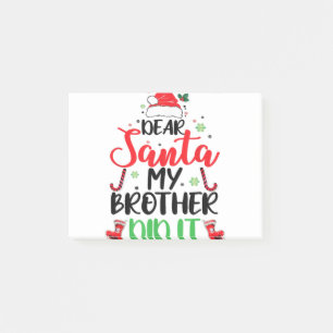 Lieber Weihnachten, mein Bruder hat es lustig Weih Post-it Klebezettel