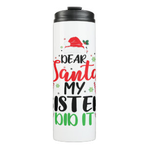 Lieber Weihnachten, mein Bruder hat es lustig Weih Thermosbecher