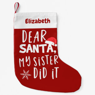 Lieber Weihnachten, meine Schwester hat es lustige Kleiner Weihnachtsstrumpf