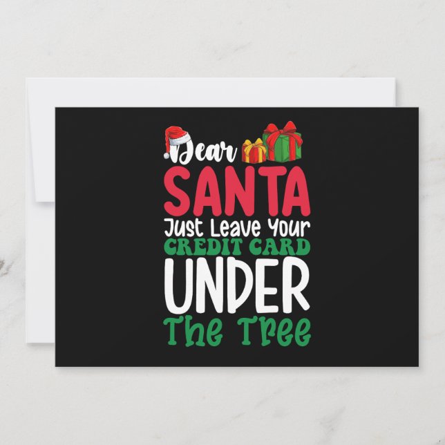 Lieber Weihnachten Verlass einfach Ihre Kreditkart Einladung (Vorderseite)