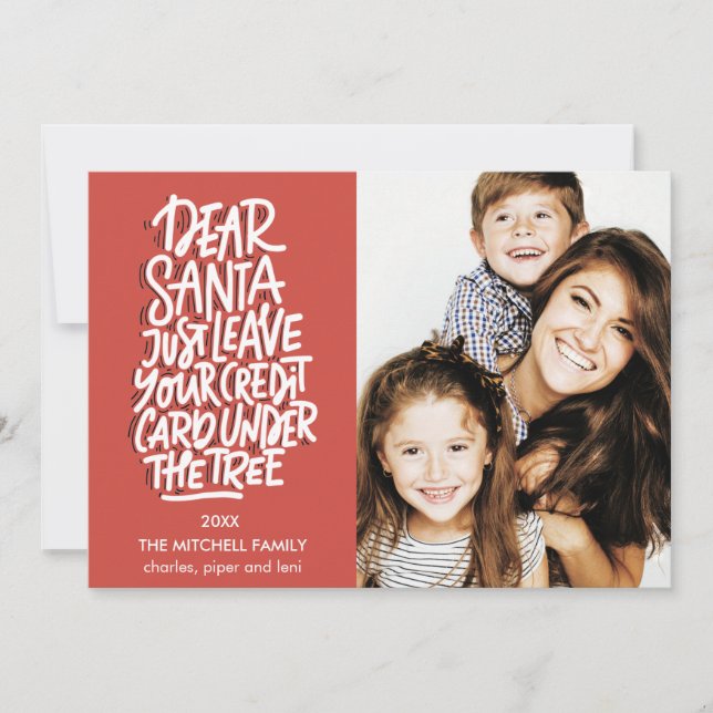 Lieber Weihnachten Verlass Ihre Kreditkarte Funny  Karte (Vorderseite)