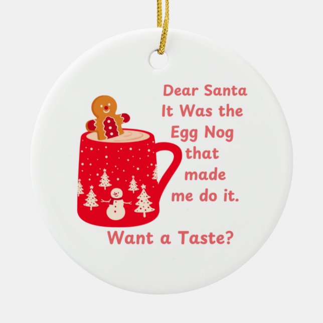 Lieber Weihnachten war es das Ei, Woll einen Gesch Keramik Ornament (Vorne)