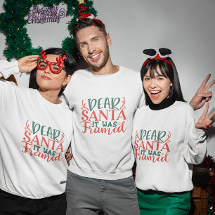 Lieber Weihnachten war es gerahmtes Weihnachtsgesc Sweatshirt