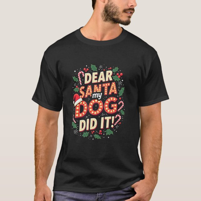 Lieber Weihnachts-mein Hund hat es Weihnachten Hun T-Shirt (Vorderseite)