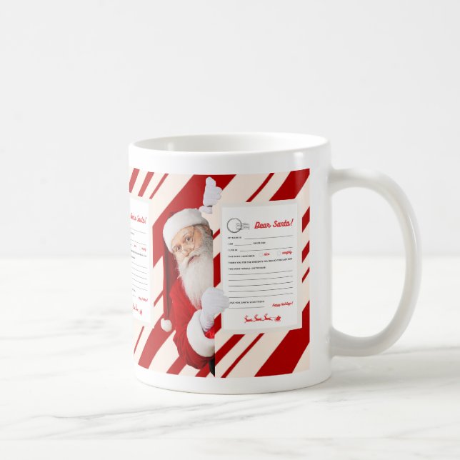 Lieber Weihnachtsbrief Red Candy Stripe Tasse (Rechts)