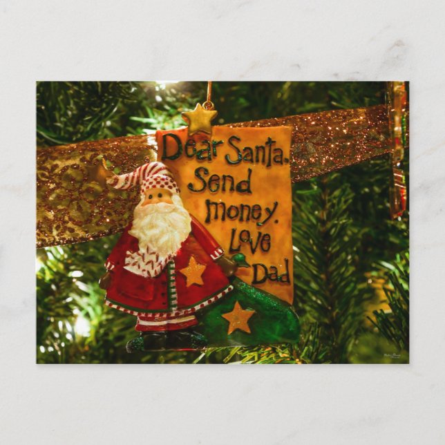 Lieber Weihnachtsgeld schicken Feiertagspostkarte (Vorderseite)