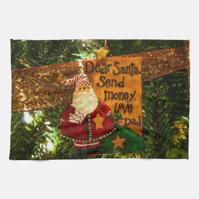 Lieber Weihnachtsgeld schicken Geschirrtuch (Horizontal)