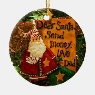 Lieber Weihnachtsgeld schicken Keramikornament