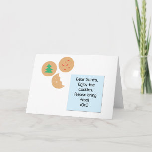 Lieber Weihnachtskekse bringen Sie bitte Spielzeug Feiertagskarte