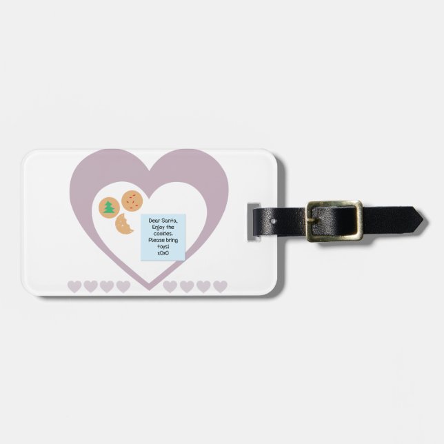 Lieber Weihnachtskekse bringen Spielzeug zu Lila H Gepäckanhänger (Vorderseite horizontal)