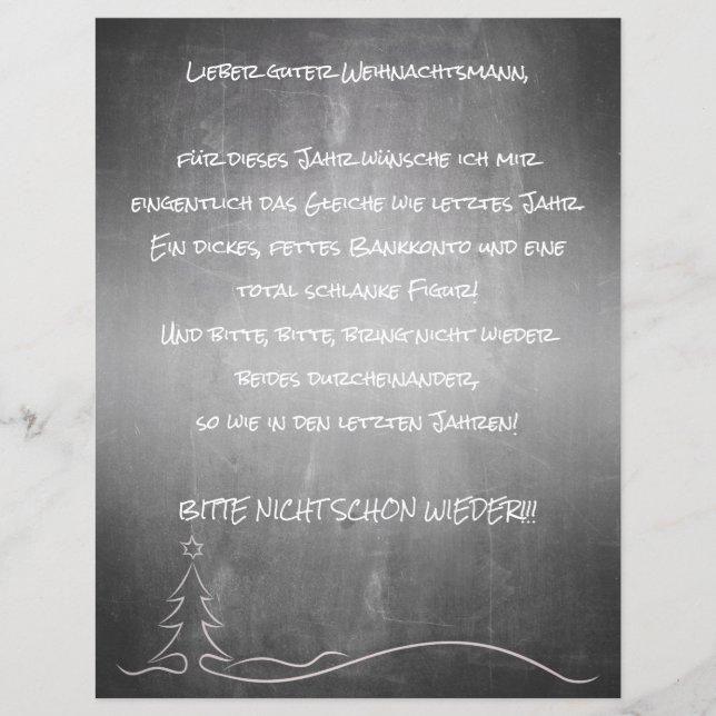 Lieber Weihnachtsmann (Vorderseite)