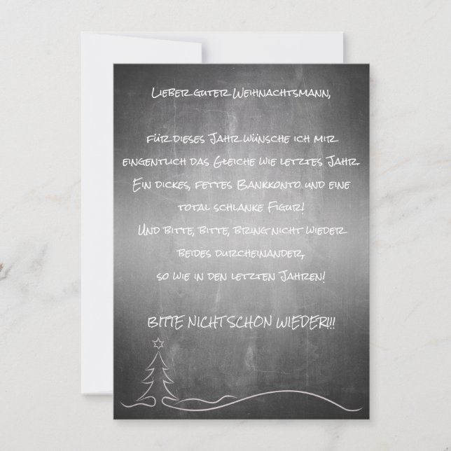 Lieber Weihnachtsmann (Vorderseite)