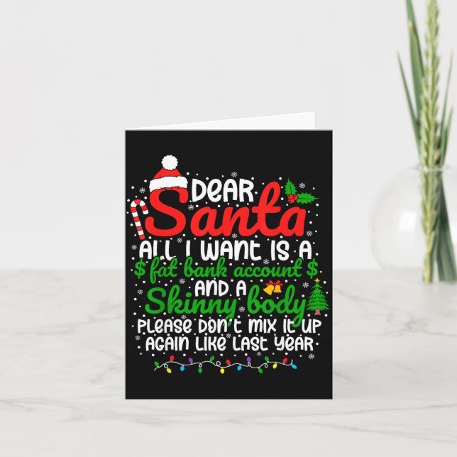 Lieber Weihnachtsmann, Alles was ich will ist ein  Karte (Vorderseite)