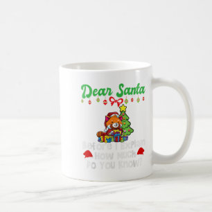 Lieber Weihnachtsmann, bevor ich erkläre, wie viel Kaffeetasse