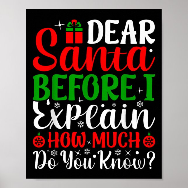Lieber Weihnachtsmann, bevor ich erkläre, wie viel Poster (Vorne)