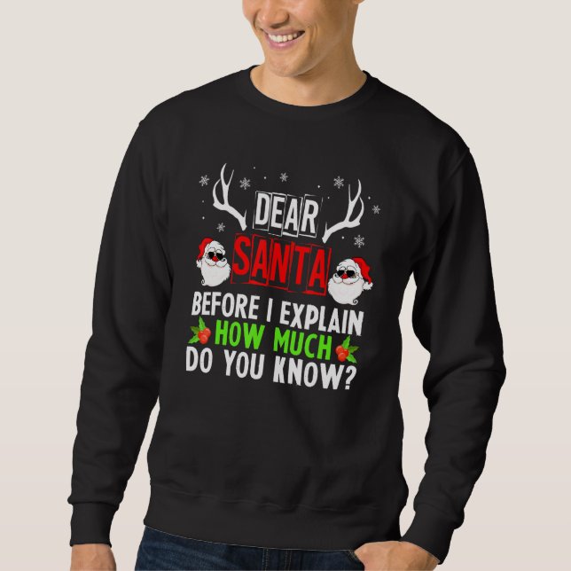 Lieber Weihnachtsmann, bevor ich erkläre, wie viel Sweatshirt (Vorderseite)