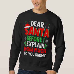 Lieber Weihnachtsmann, bevor ich erkläre, wie viel Sweatshirt