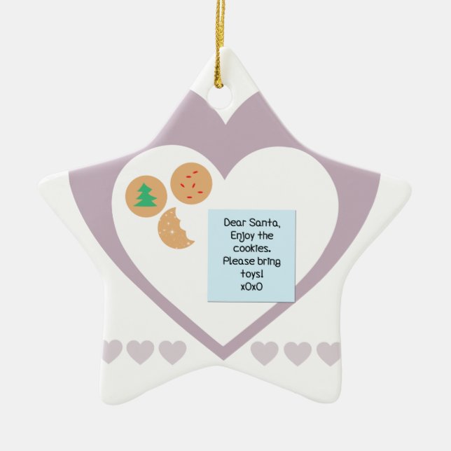 Lieber Weihnachtsmann - Bitte Spielzeug mitbringen Keramikornament (Vorne)