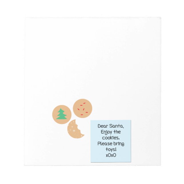 Lieber Weihnachtsmann - Bitte Spielzeug mitbringen Notizblock (Vorderseite)