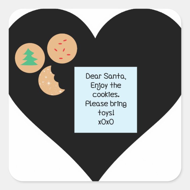 Lieber Weihnachtsmann - Bitte Spielzeug mitbringen Quadratischer Aufkleber (Vorderseite)
