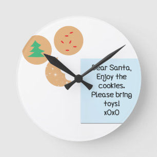Lieber Weihnachtsmann - Bitte Spielzeug mitbringen Runde Wanduhr