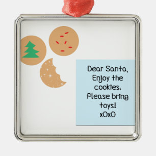 Lieber Weihnachtsmann - Bitte Spielzeug mitbringen Silbernes Ornament