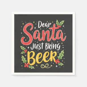 Lieber Weihnachtsmann, bring einfach Bier, Weihnac Serviette