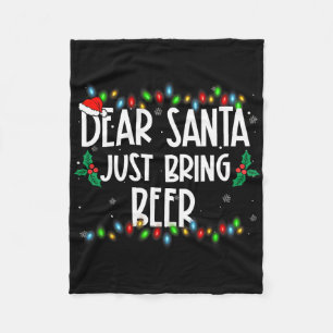 Lieber Weihnachtsmann bring einfach Bier Weihnacht Fleecedecke